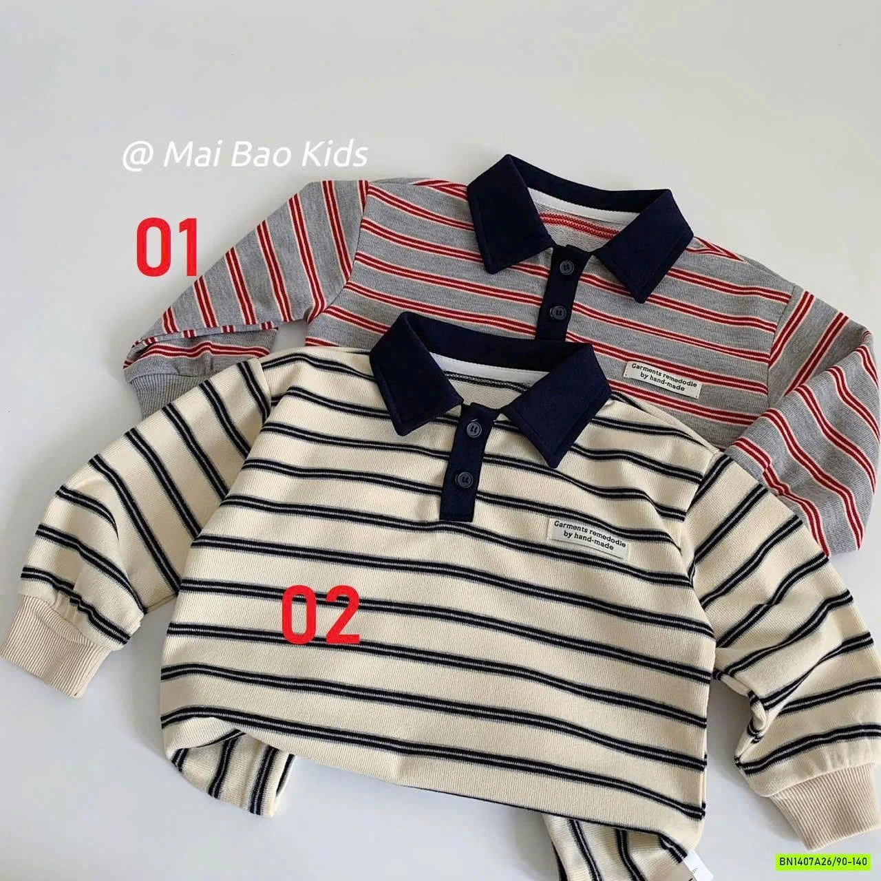 ÁO NỈ POLO KẺ CỔ PHỐI VIỀN