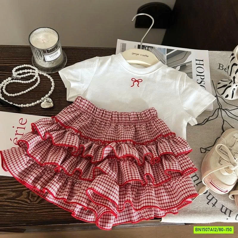 SÉT VÁY CARO ĐỎ 2 CHI TIẾT