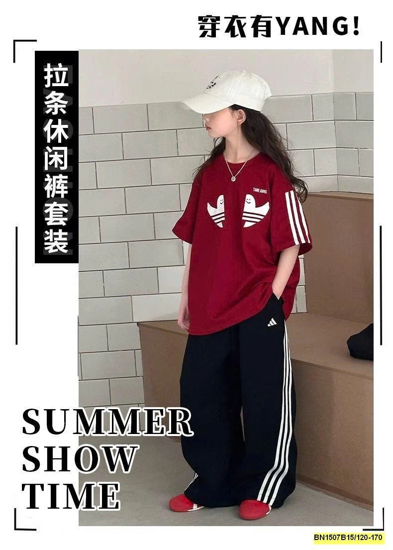 ÁO THUN DAS SỌC VAI BÉ GÁI LỚN