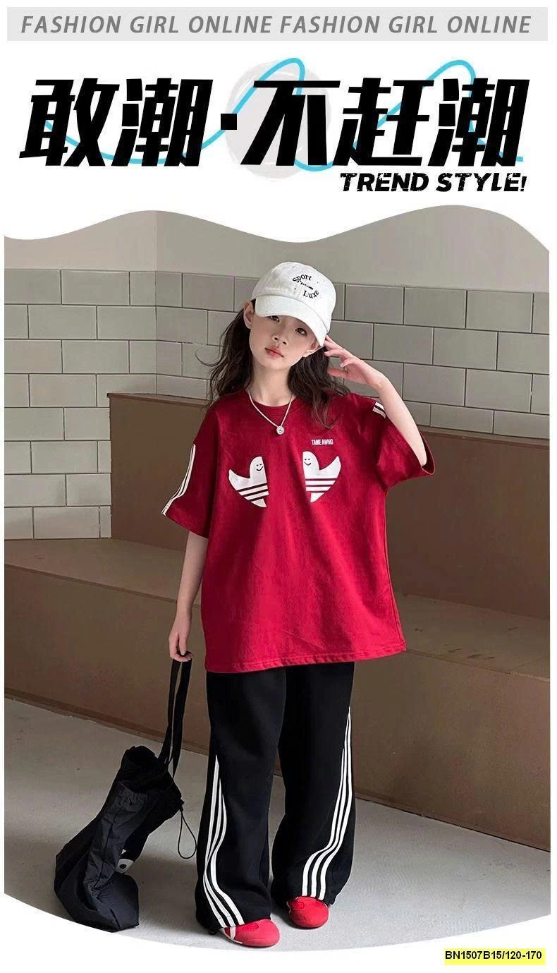 ÁO THUN DAS SỌC VAI BÉ GÁI LỚN