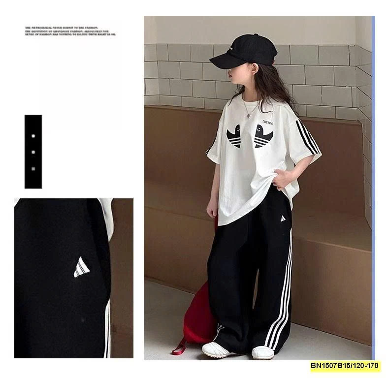 ÁO THUN DAS SỌC VAI BÉ GÁI LỚN