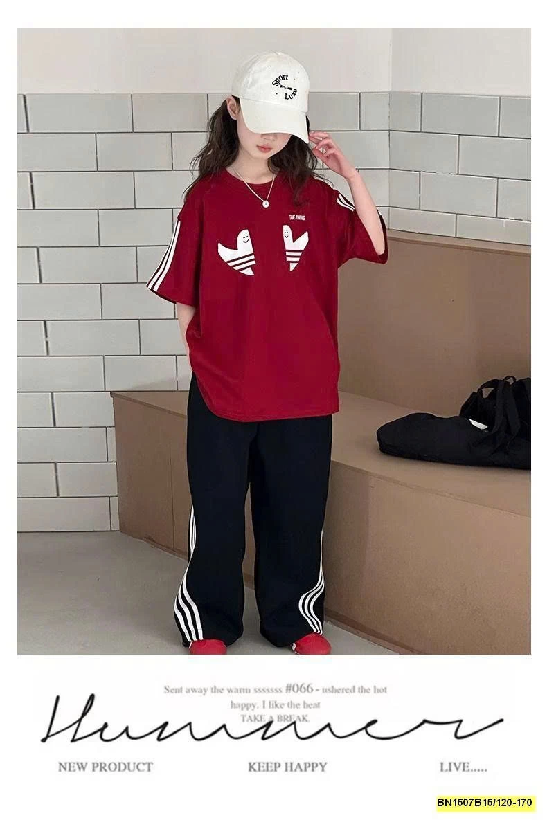 ÁO THUN DAS SỌC VAI BÉ GÁI LỚN