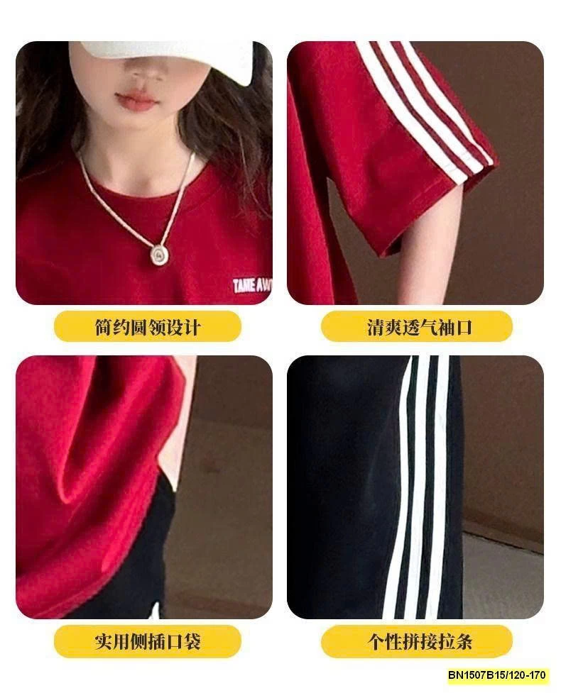 ÁO THUN DAS SỌC VAI BÉ GÁI LỚN