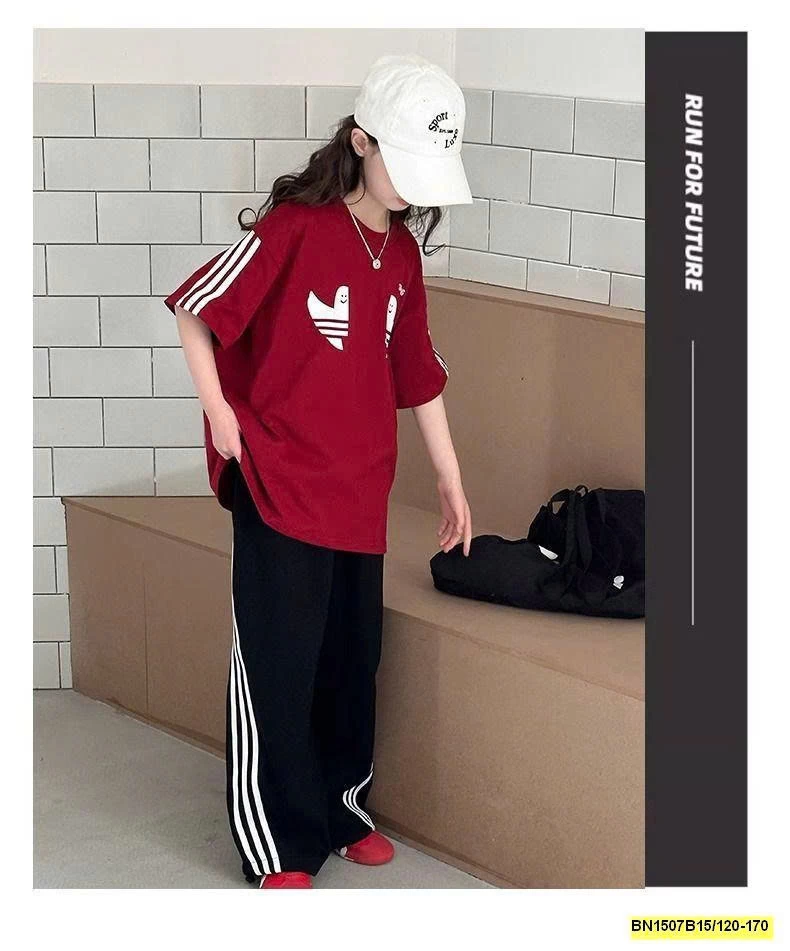 ÁO THUN DAS SỌC VAI BÉ GÁI LỚN