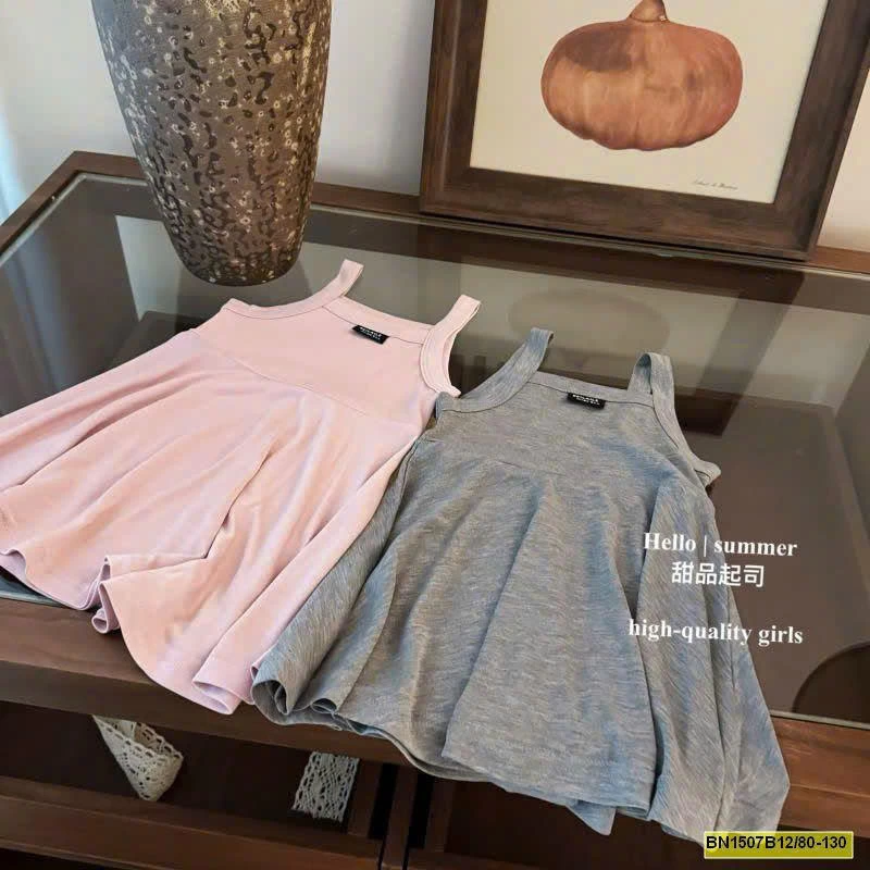 VÁY 2 DÂY TRƠN COTTON