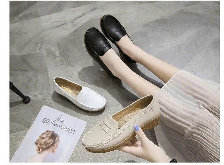 GIÀY MOCA DA BÒ ĐẾ CAO