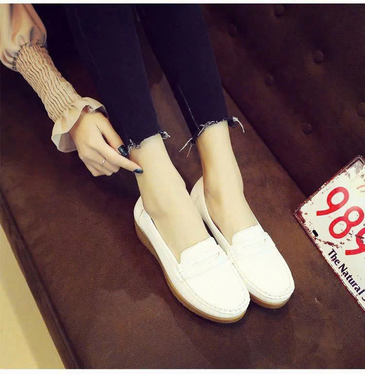 GIÀY MOCA DA BÒ ĐẾ CAO