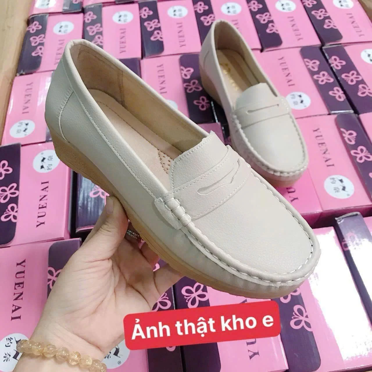 GIÀY MOCA DA BÒ ĐẾ CAO