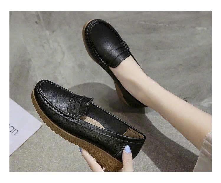 GIÀY MOCA DA BÒ ĐẾ CAO