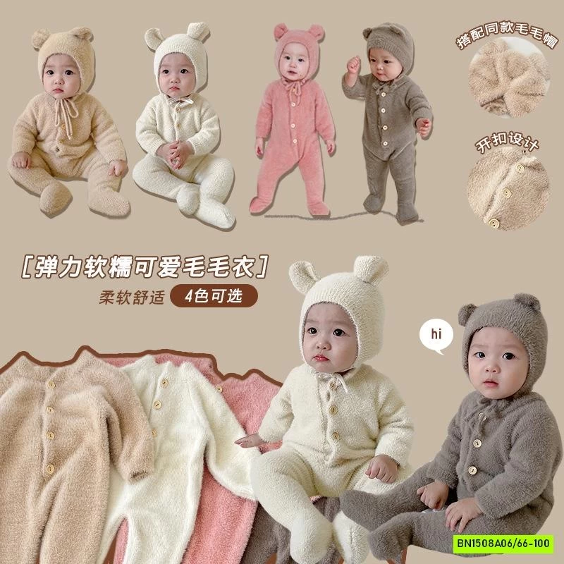 BODY LÔNG THỎ KÈM MŨ SIZE NHÍ