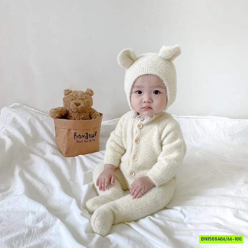 BODY LÔNG THỎ KÈM MŨ SIZE NHÍ