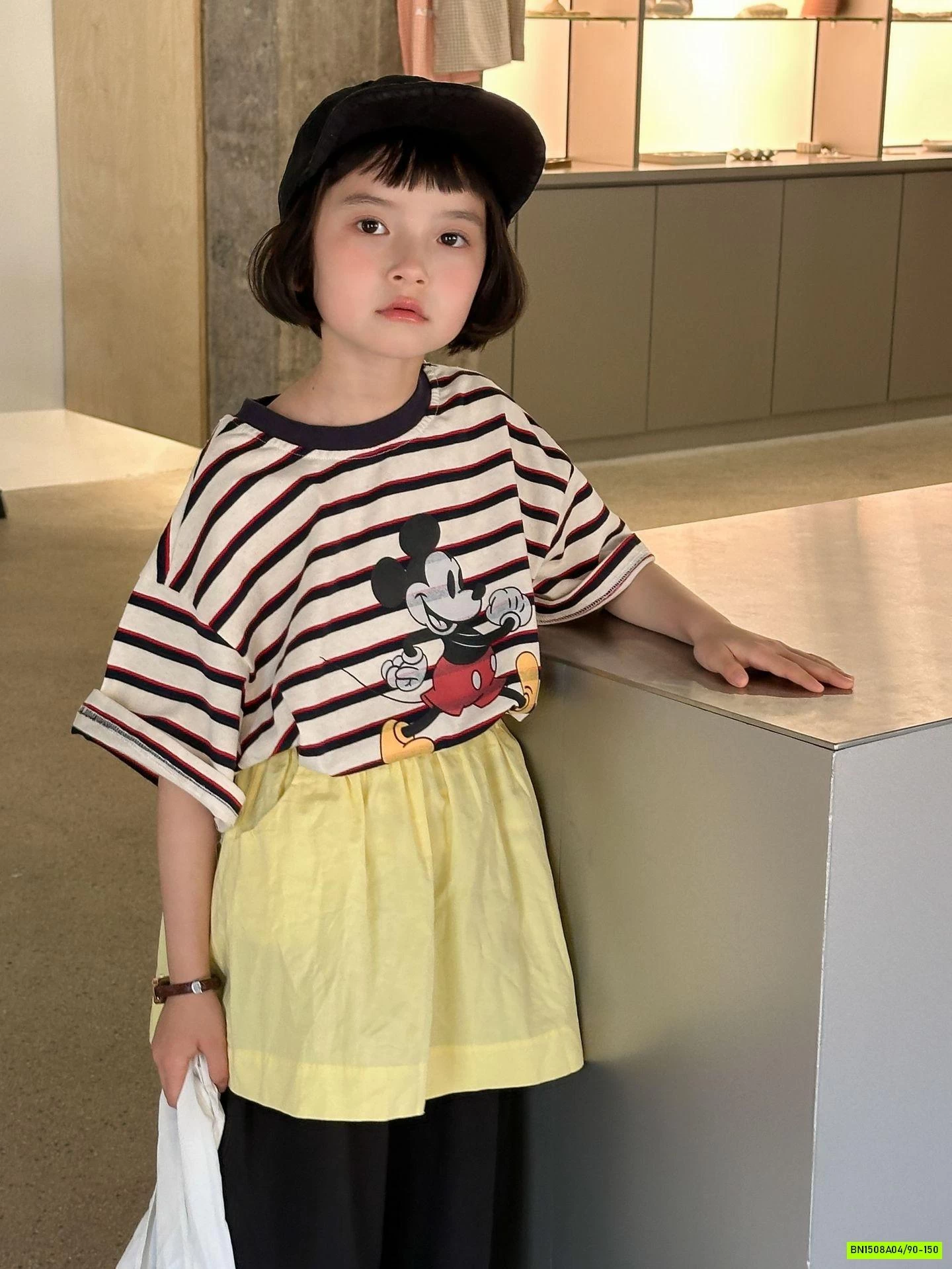 ÁO THUN KẺ IN MICKEY