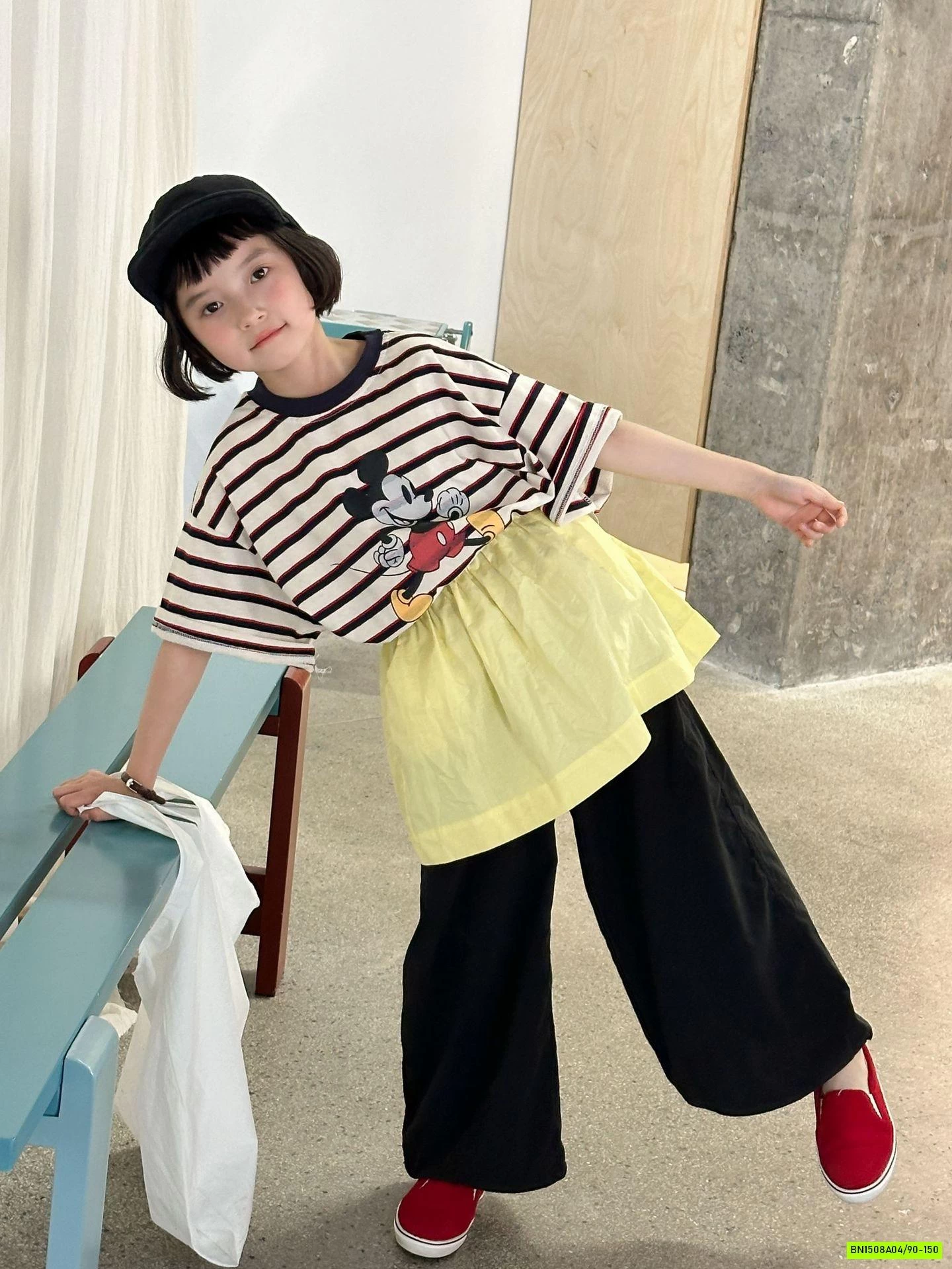 ÁO THUN KẺ IN MICKEY