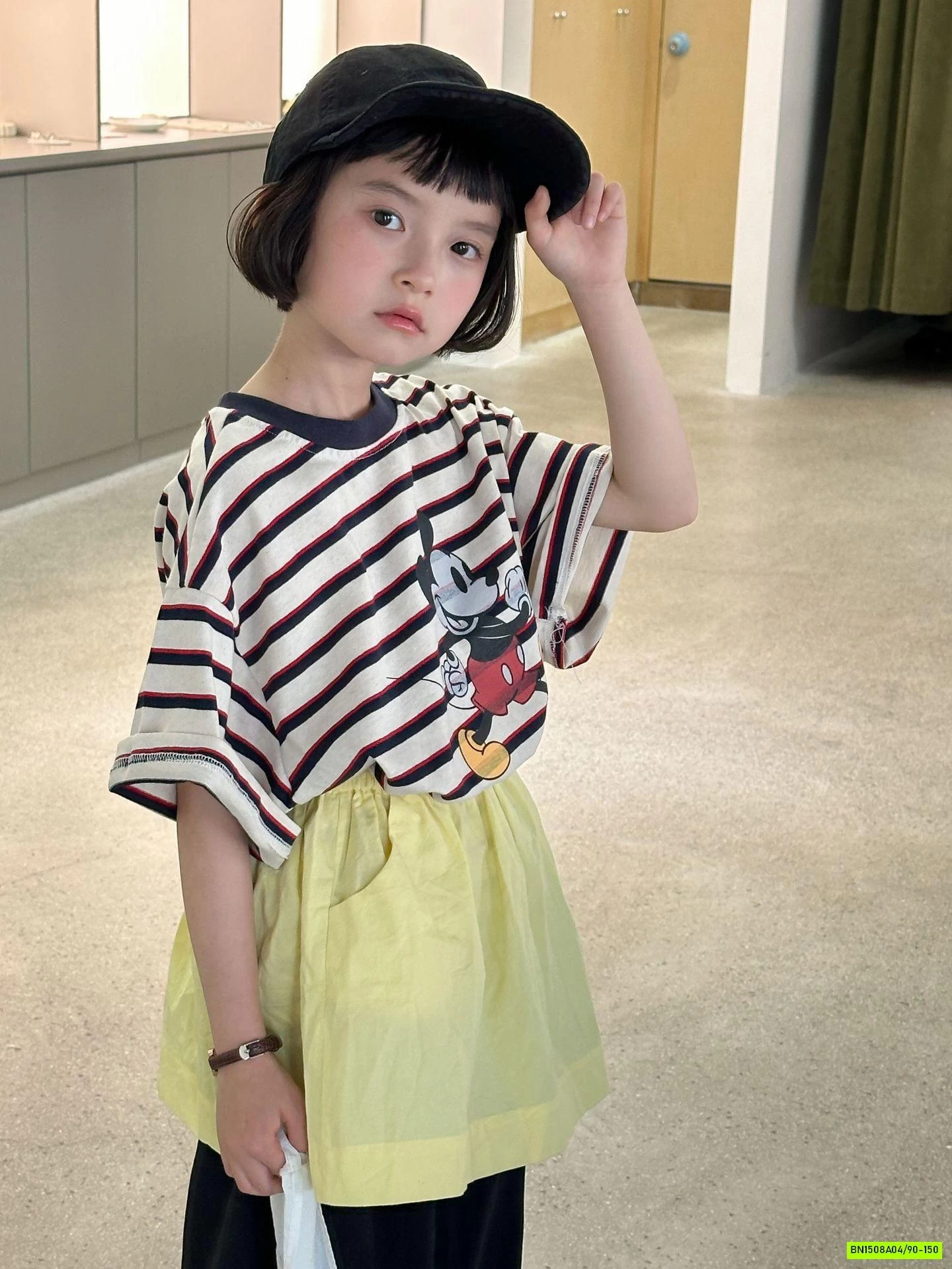 ÁO THUN KẺ IN MICKEY