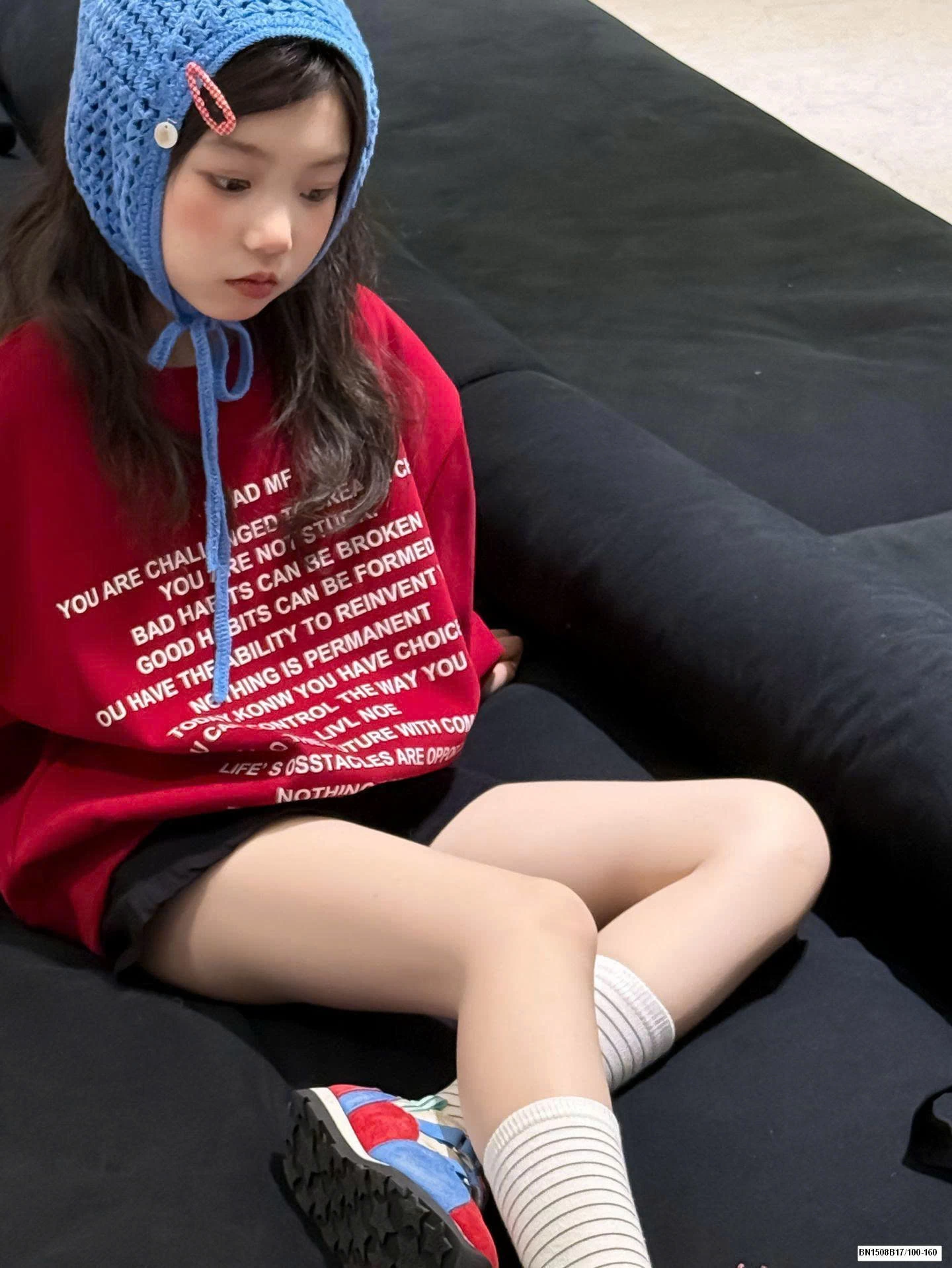 SET ÁO NỈ ĐỎ MIX QUẦN SHORT ĐEN