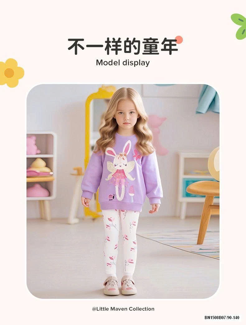 BỘ COTTON THỎ TÍM MAVEN