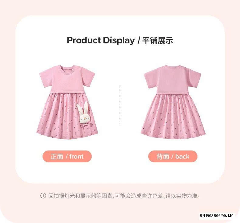 ĐẦM COTTON THỎ HỒNG LITEMAVEN