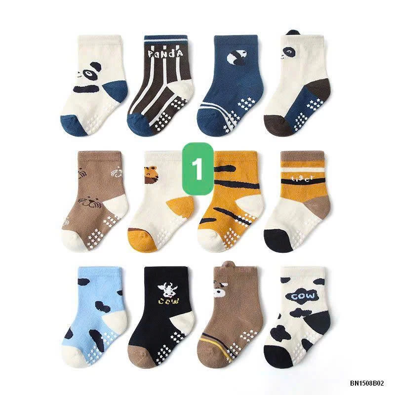 COMBO 12 ĐÔI TẤT CHỐNG TRƠN KID’S BASIC