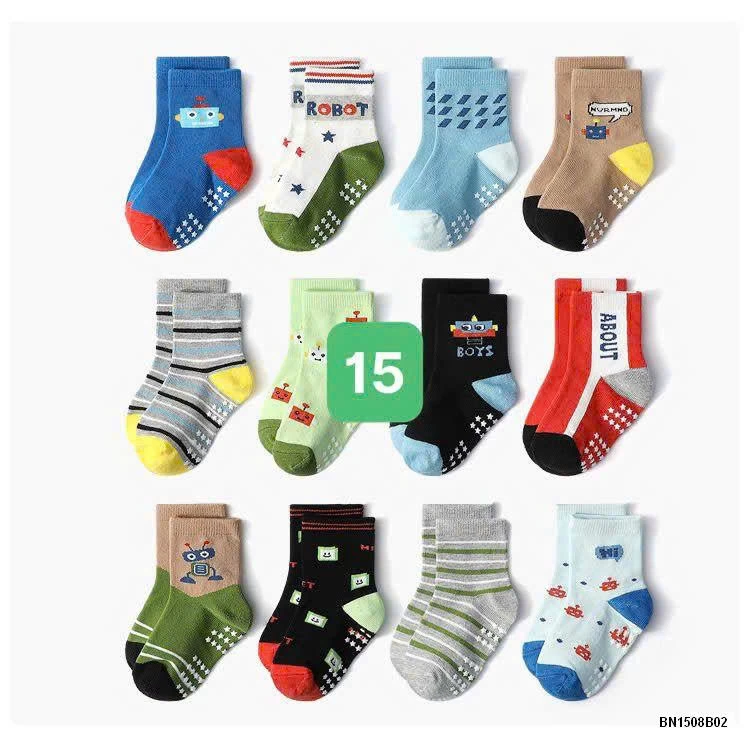 COMBO 12 ĐÔI TẤT CHỐNG TRƠN KID’S BASIC