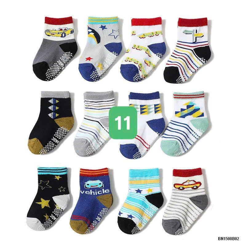 COMBO 12 ĐÔI TẤT CHỐNG TRƠN KID’S BASIC