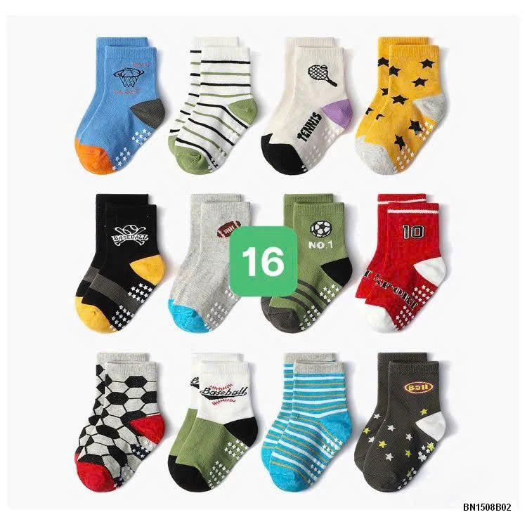 COMBO 12 ĐÔI TẤT CHỐNG TRƠN KID’S BASIC