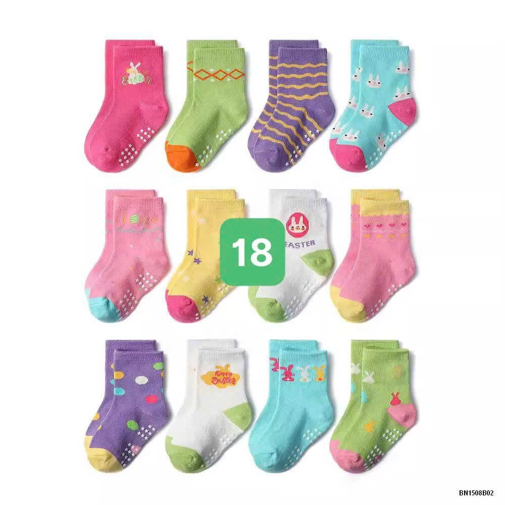 COMBO 12 ĐÔI TẤT CHỐNG TRƠN KID’S BASIC