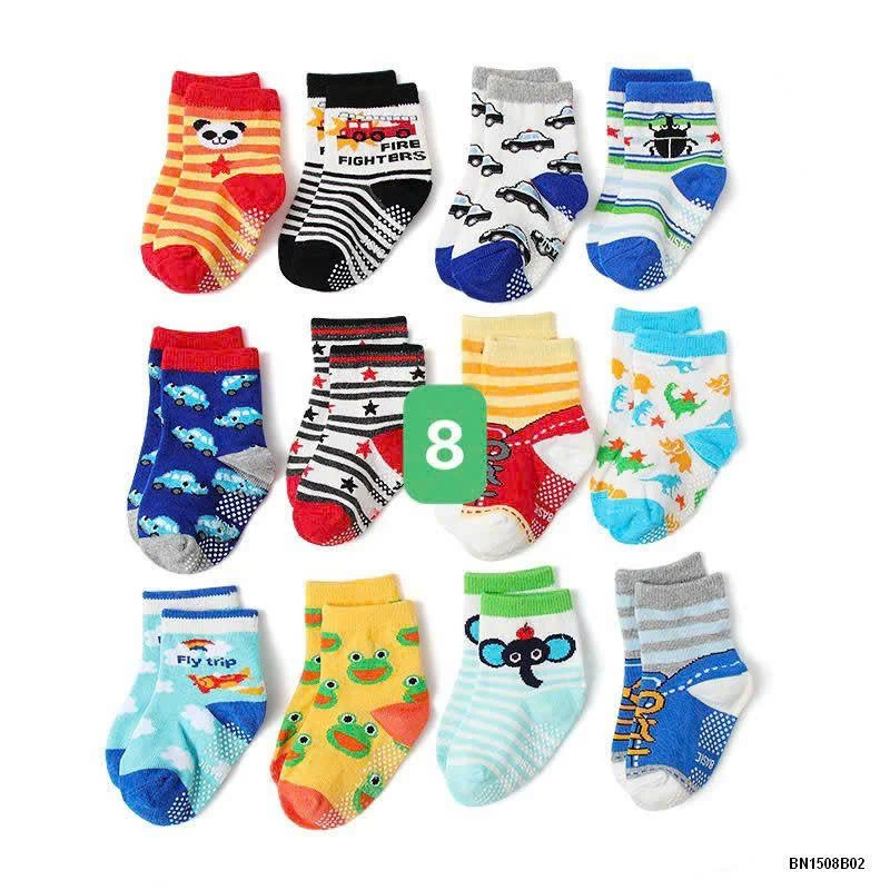 COMBO 12 ĐÔI TẤT CHỐNG TRƠN KID’S BASIC