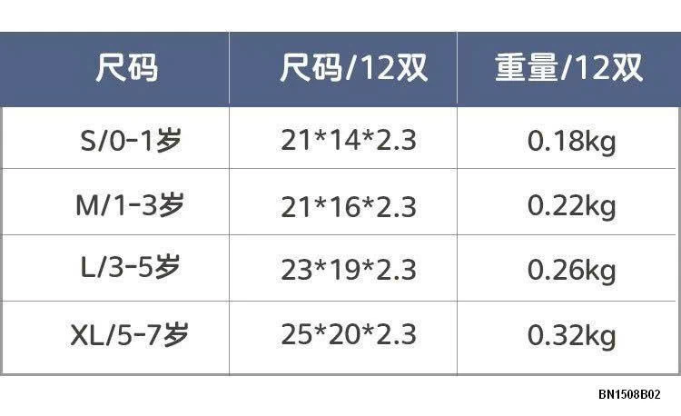 COMBO 12 ĐÔI TẤT CHỐNG TRƠN KID’S BASIC
