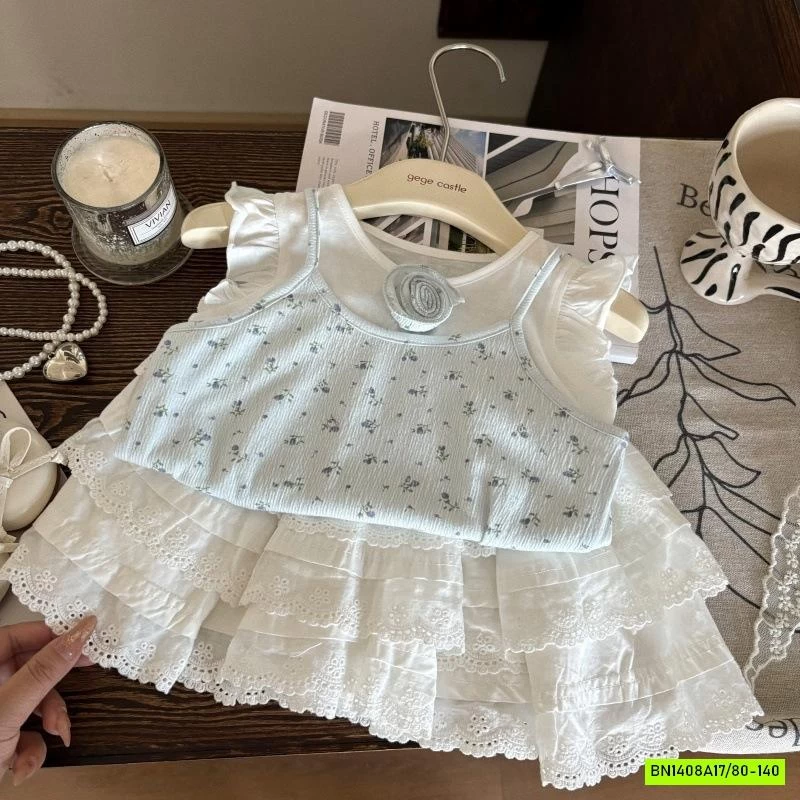 SÉT ÁO HOA CÁNH TIÊN MIX CV REN TẦNG