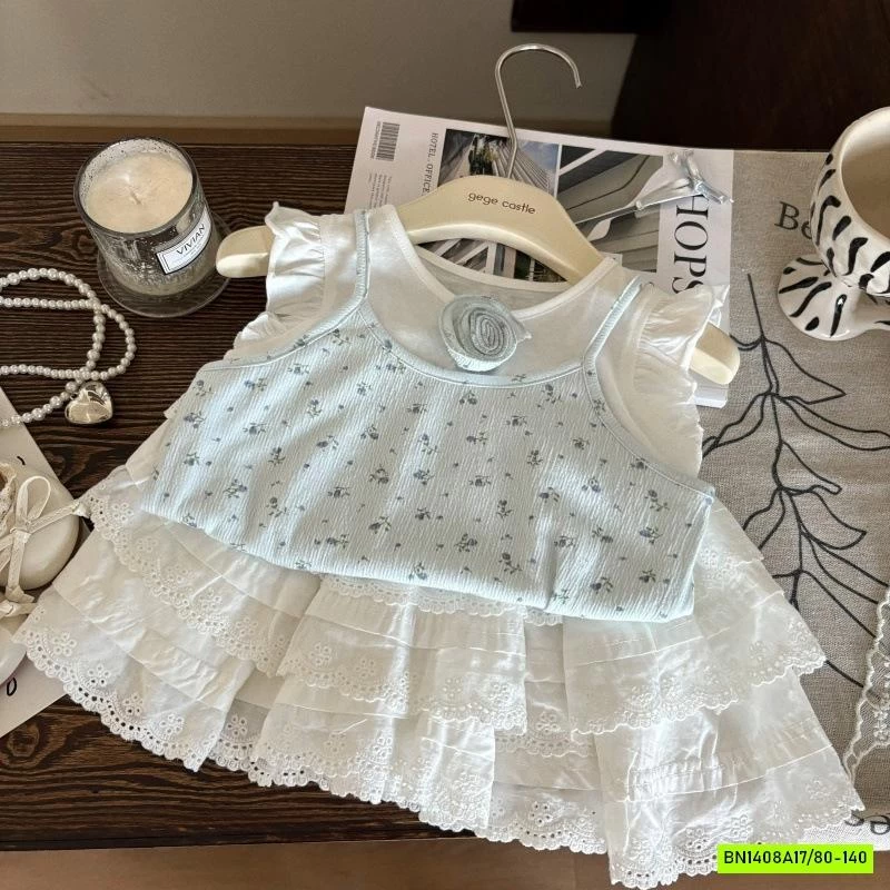 SÉT ÁO HOA CÁNH TIÊN MIX CV REN TẦNG