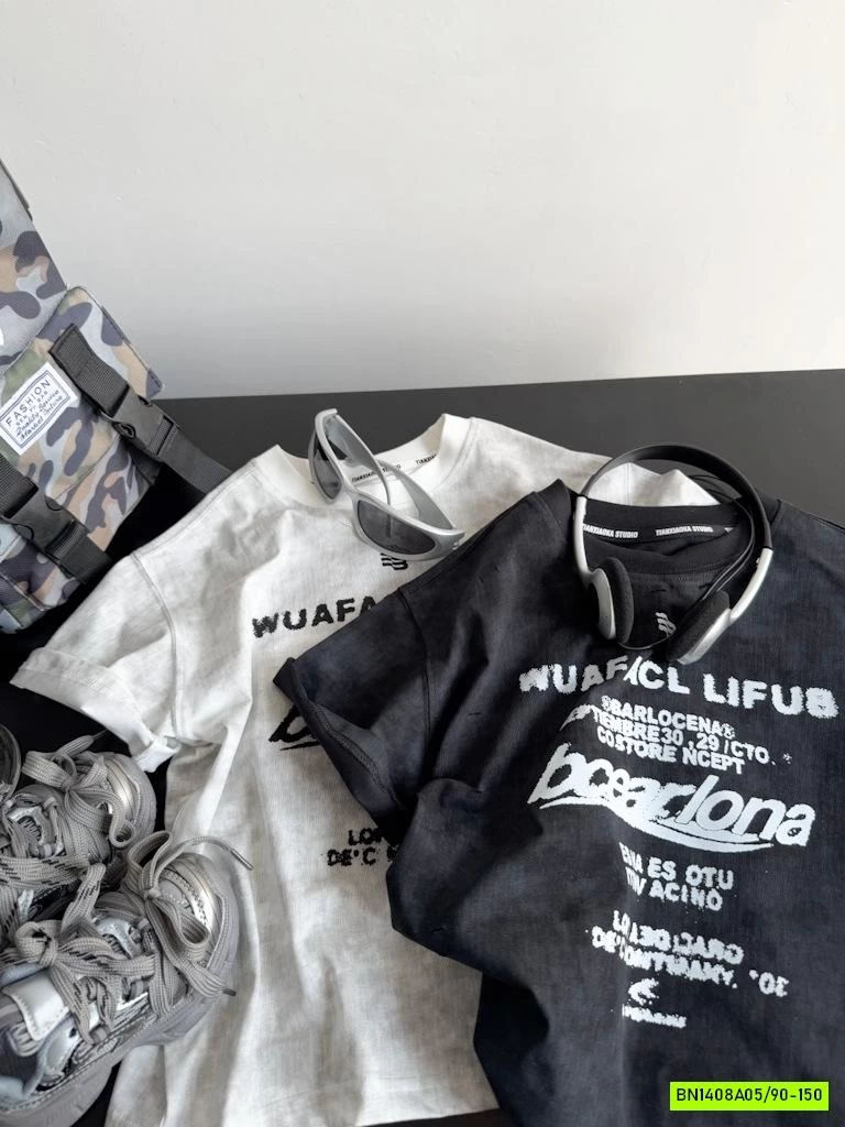 ÁO THUN BẠC MÀU IN CHỮ CÁ TÍNH