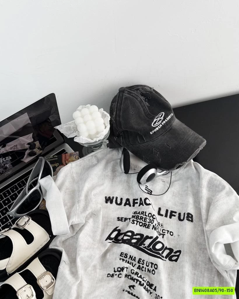 ÁO THUN BẠC MÀU IN CHỮ CÁ TÍNH