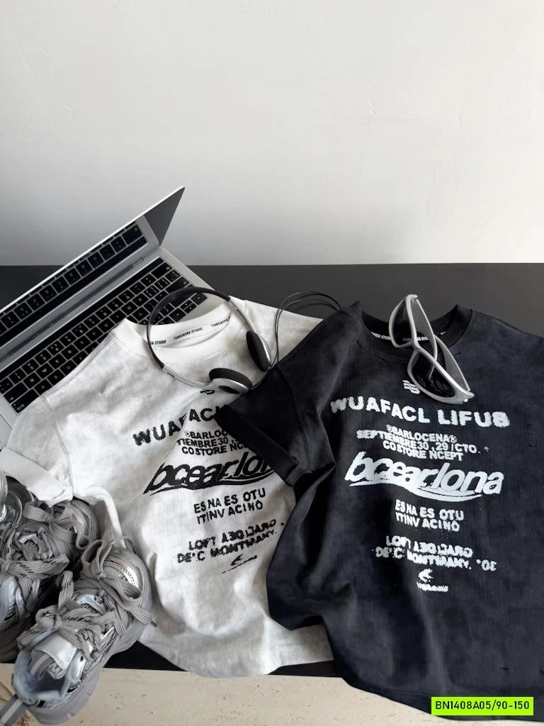 ÁO THUN BẠC MÀU IN CHỮ CÁ TÍNH