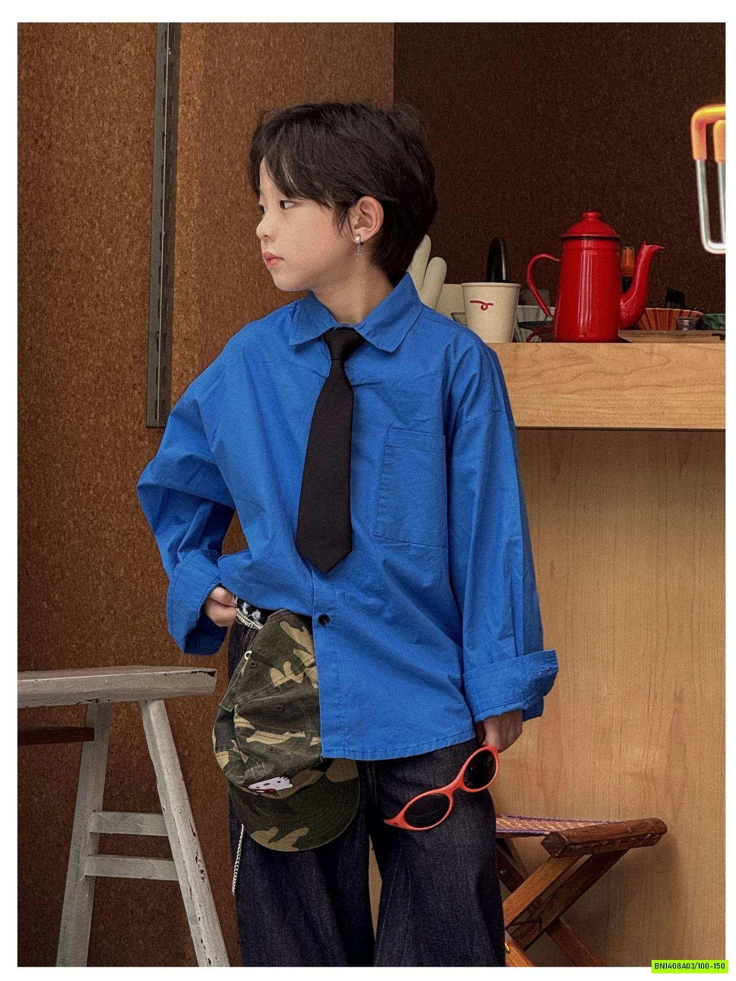 SƠ MI XANH DÀI TAY KÈM CÀ VẠT