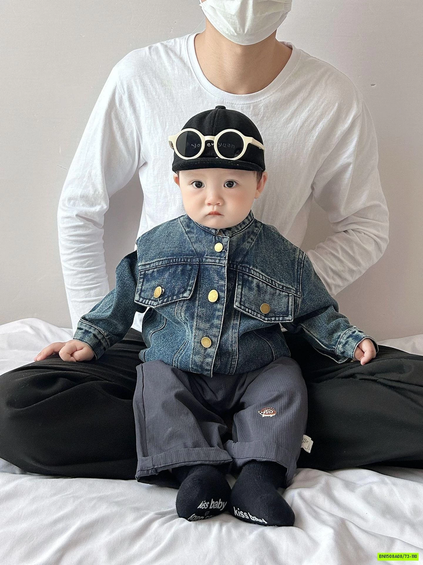 KHOÁC JEANS CỔ TRỤ SIZE NHÍ