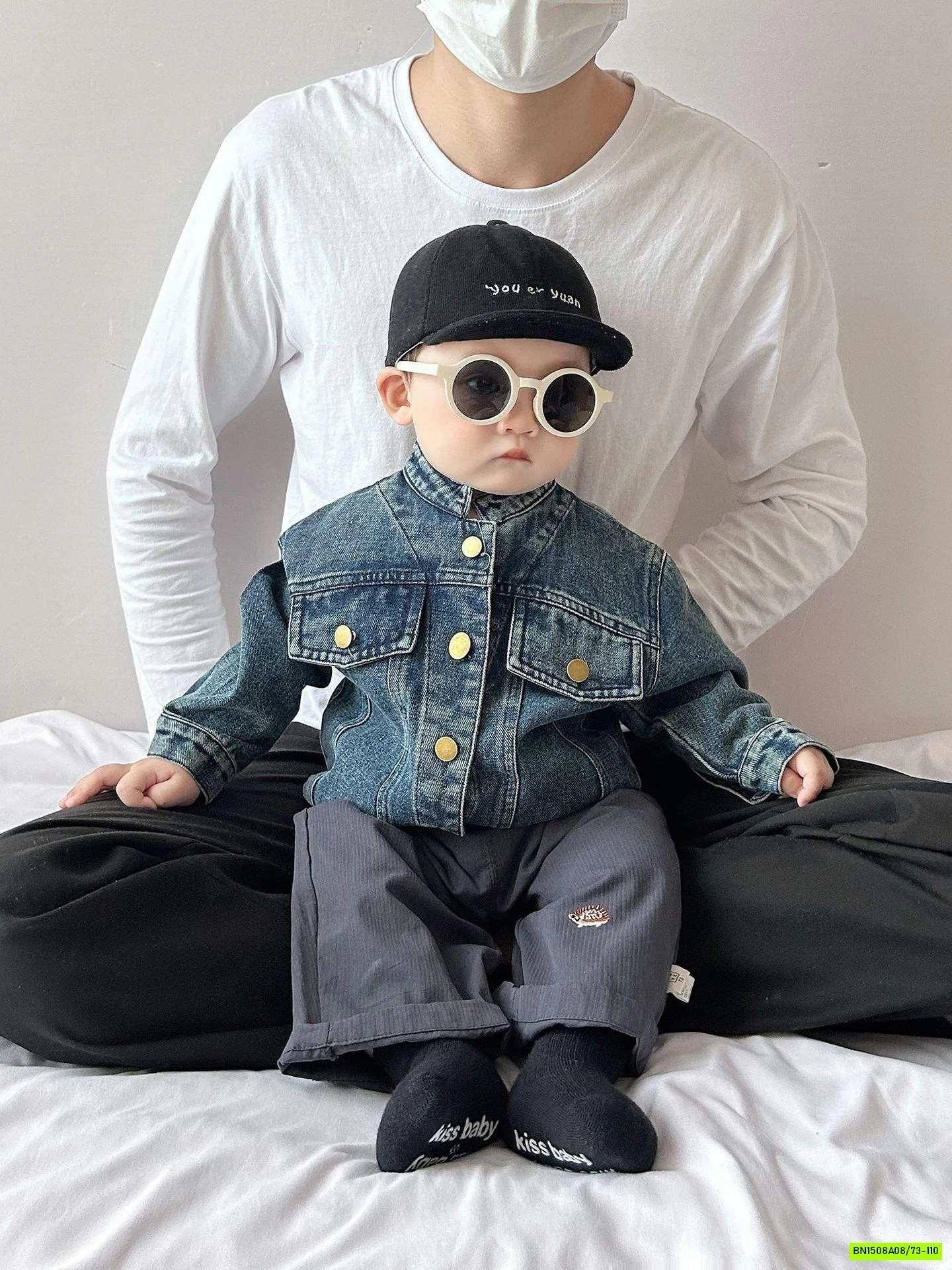 KHOÁC JEANS CỔ TRỤ SIZE NHÍ