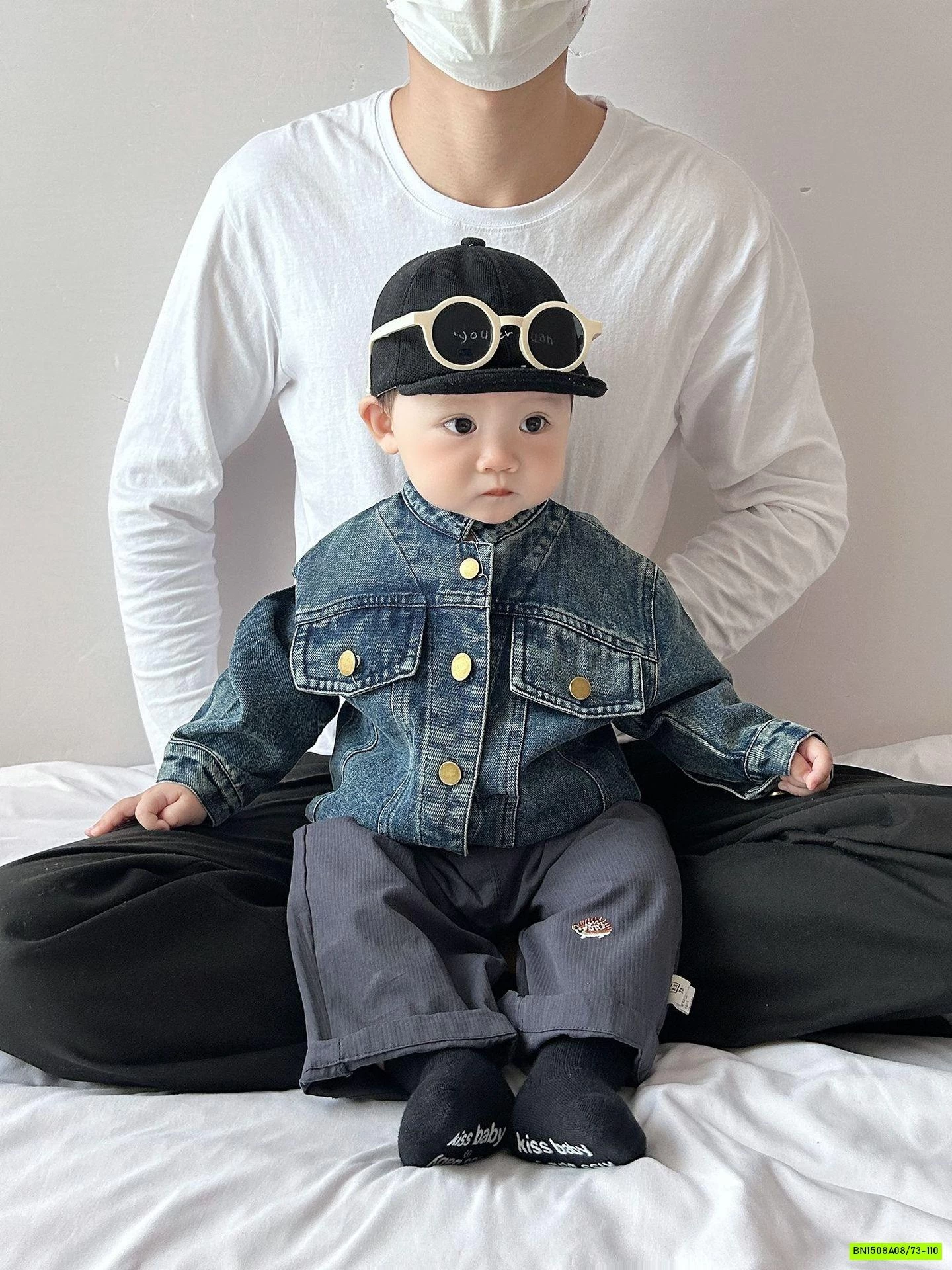 KHOÁC JEANS CỔ TRỤ SIZE NHÍ