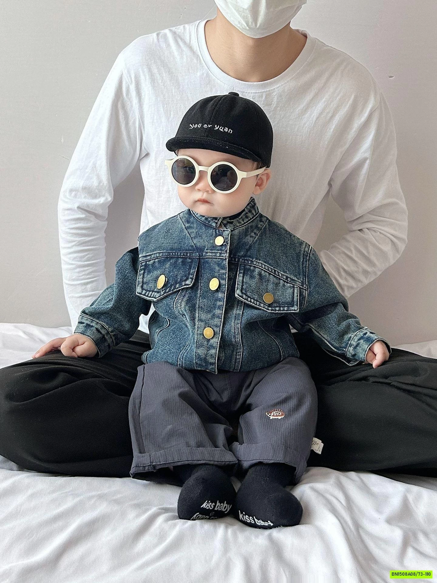 KHOÁC JEANS CỔ TRỤ SIZE NHÍ