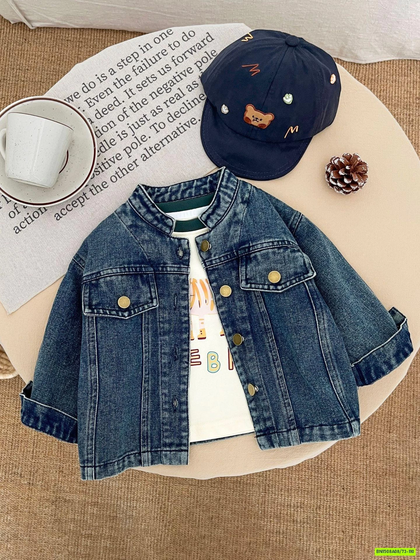 KHOÁC JEANS CỔ TRỤ SIZE NHÍ