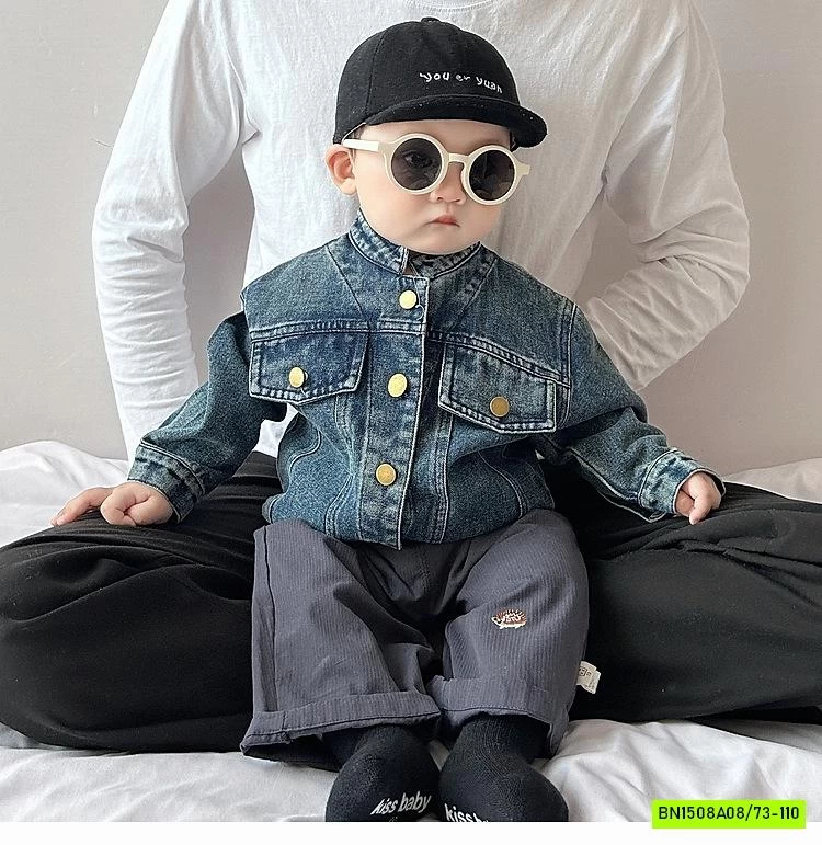 KHOÁC JEANS CỔ TRỤ SIZE NHÍ