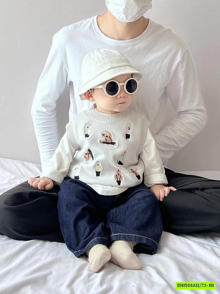 SÉT GILE THÊU GẤU MIX QUẦN JEANS