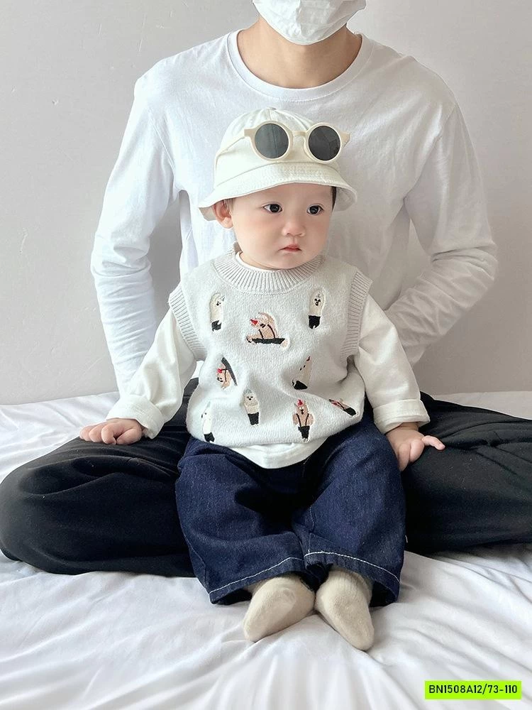 SÉT GILE THÊU GẤU MIX QUẦN JEANS