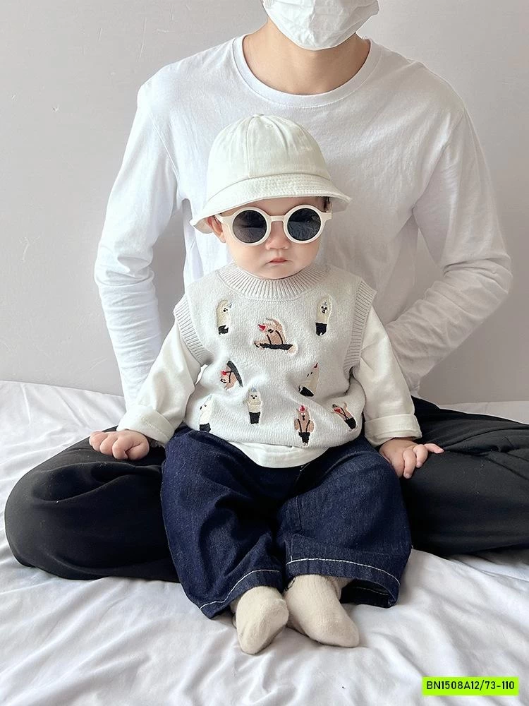 SÉT GILE THÊU GẤU MIX QUẦN JEANS