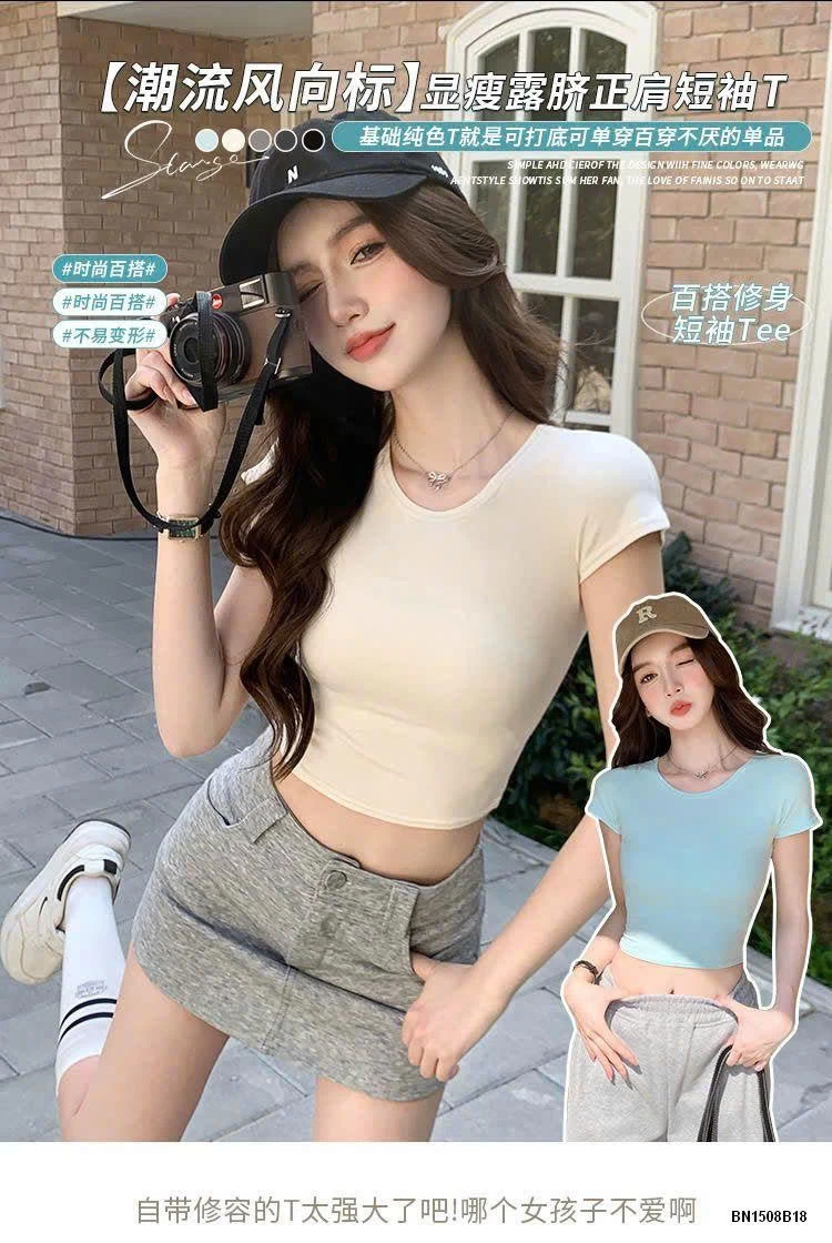ÁO THUN CỘC CROPTOP NỮ