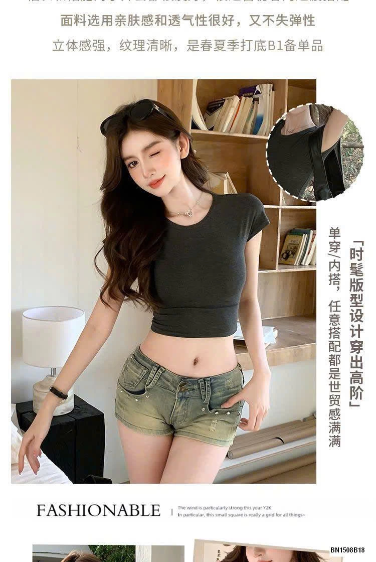ÁO THUN CỘC CROPTOP NỮ