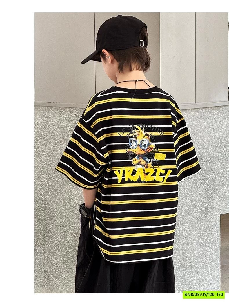 ÁO THUN KẺ ĐEN VÀNG SIZE ĐẠI