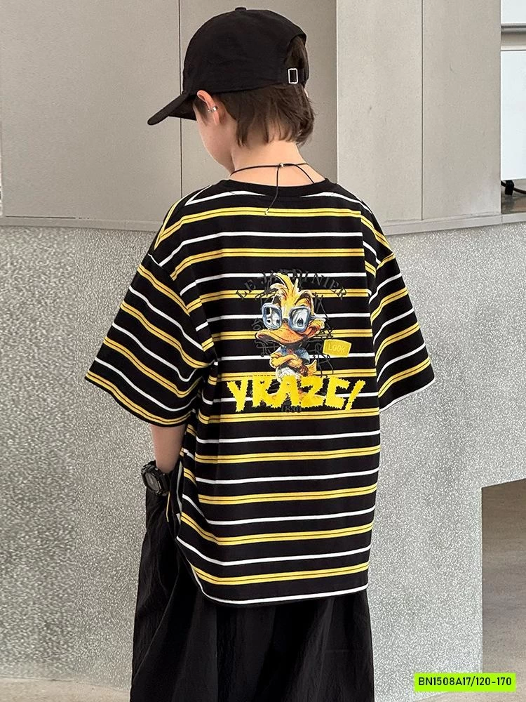 ÁO THUN KẺ ĐEN VÀNG SIZE ĐẠI