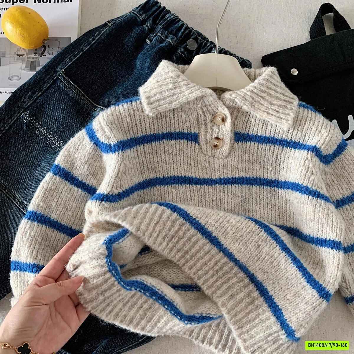 POLO LEN DỆT KẺ NGANG MUYEKIDS