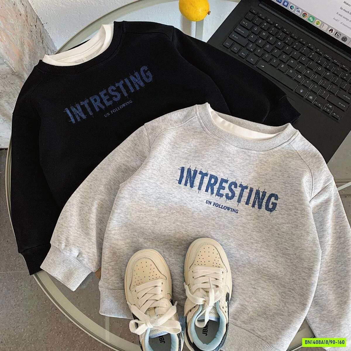 ÁO NỈ CỔ TRÒN IN HÌNH LƯNG MUYEKIDS