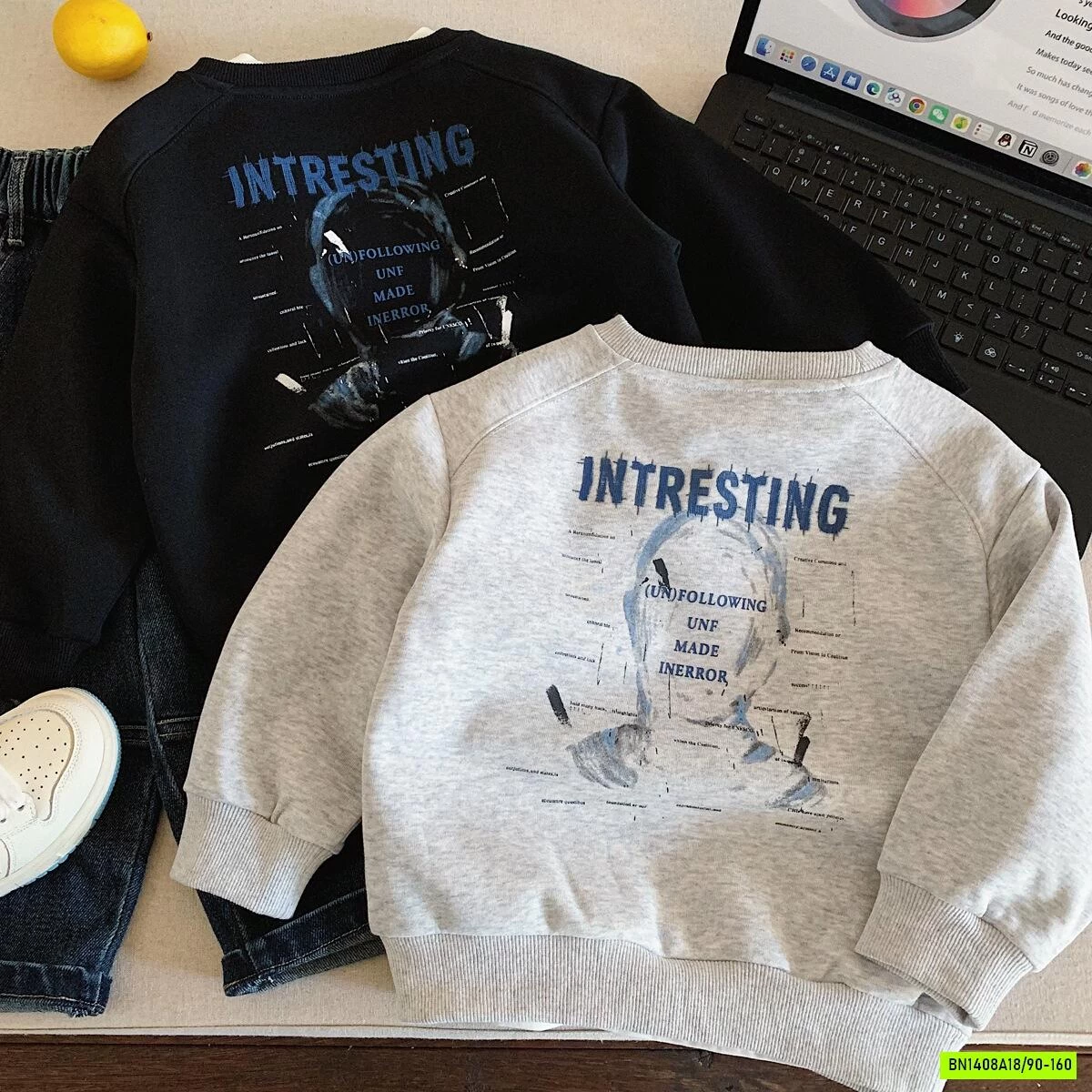 ÁO NỈ CỔ TRÒN IN HÌNH LƯNG MUYEKIDS